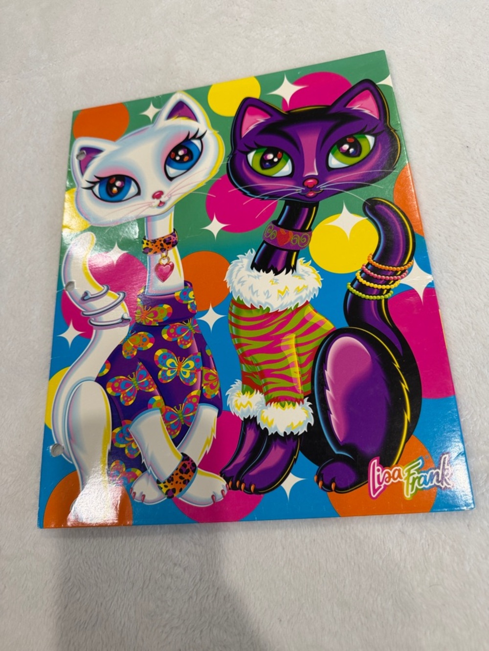 Vintage Lisa Frank Roxie and Rollie Siamese cats 2 pocket folder